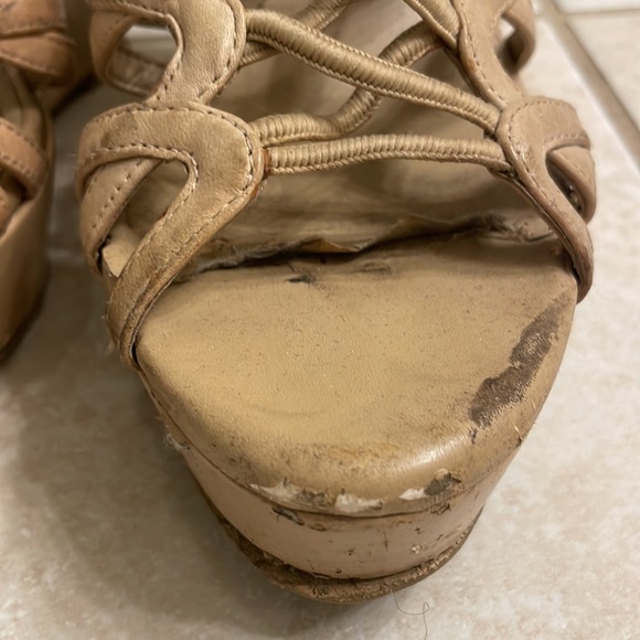 Nude BCBG Wedge Heels - Picture 4 of 9